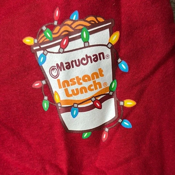 Maruchan Cup o Noodles Ramen Warm Wishes Red Sweatpants Joggers sz M - Picture 3 of 5